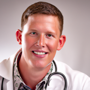 a professional and visually appealing image of a young happy smiling caucasian doctor with white teeth 174 300x300
